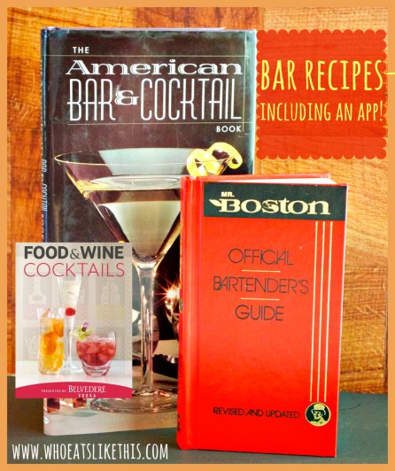 Bar recipe books...